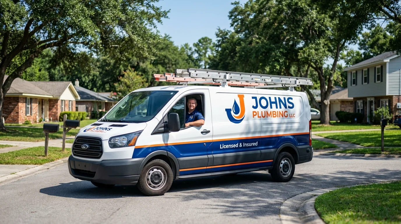Johns Plumbing LLC service van in Toledo, OR