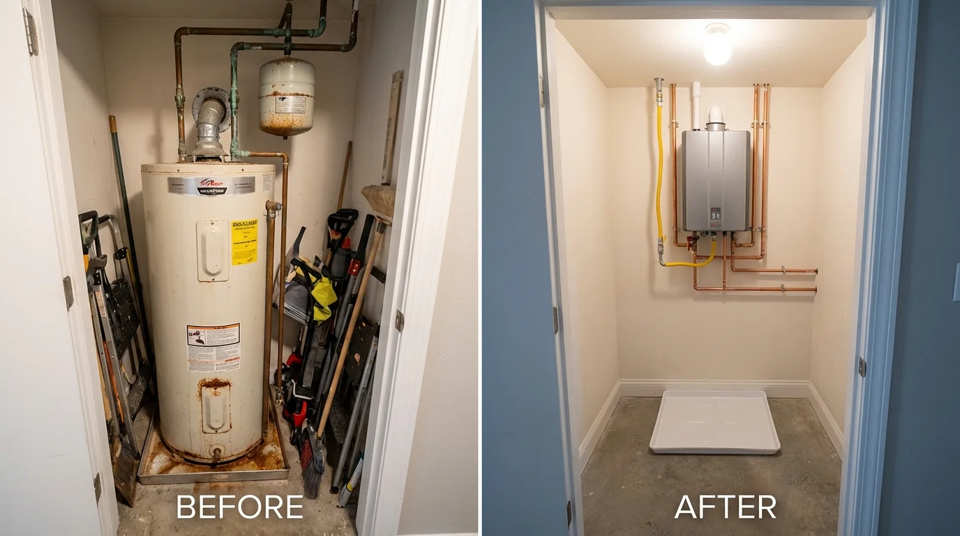 Tank water heater versus wall-mounted tankless unit comparison for Toledo, OR homeowners